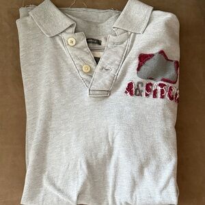Abercrombie & Fitch Light Gray Polo with Red Accents
